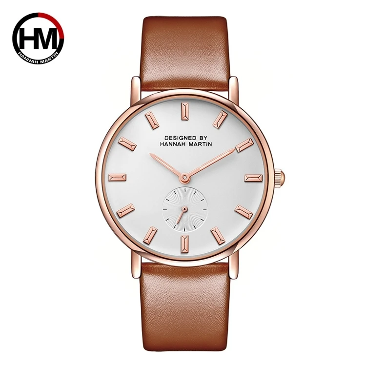 

JY-Mall Watch HANNAH MARTIN 2138 New Arrival Lady Quartz Watch 3atm Waterproof Custom Leather Strap wristwatch