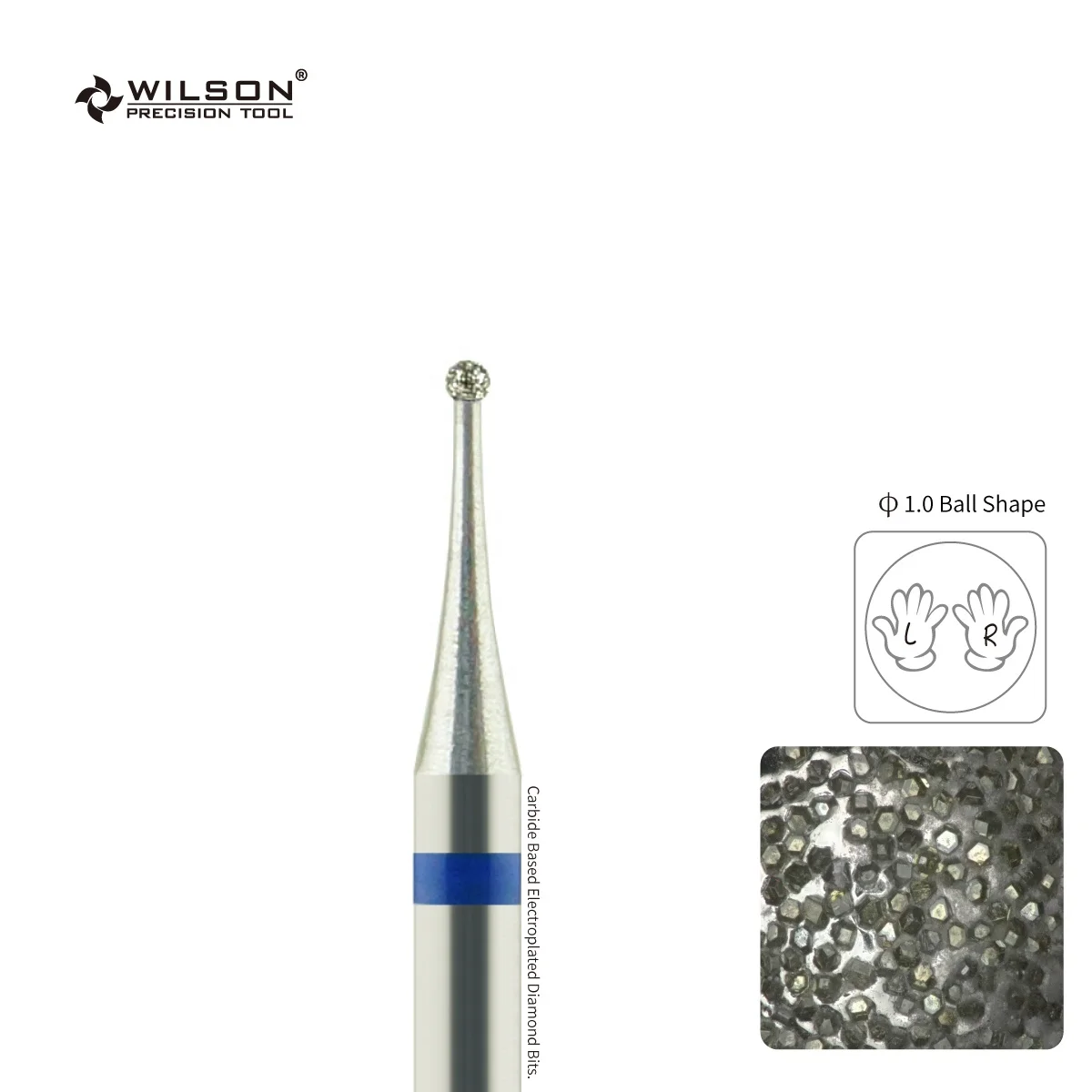 

RTS/1.0mm Ball Shape/ well sun High Quality nail polish tool Cuticle nail bur OEM ODM 2.35mm diamond nail bits