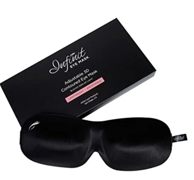 

J150 Eye Mask Designed for Eyelash Extensions, Form Fitting 3D Contoured Design sleep mask with package box, Black,red,pink and pantone color