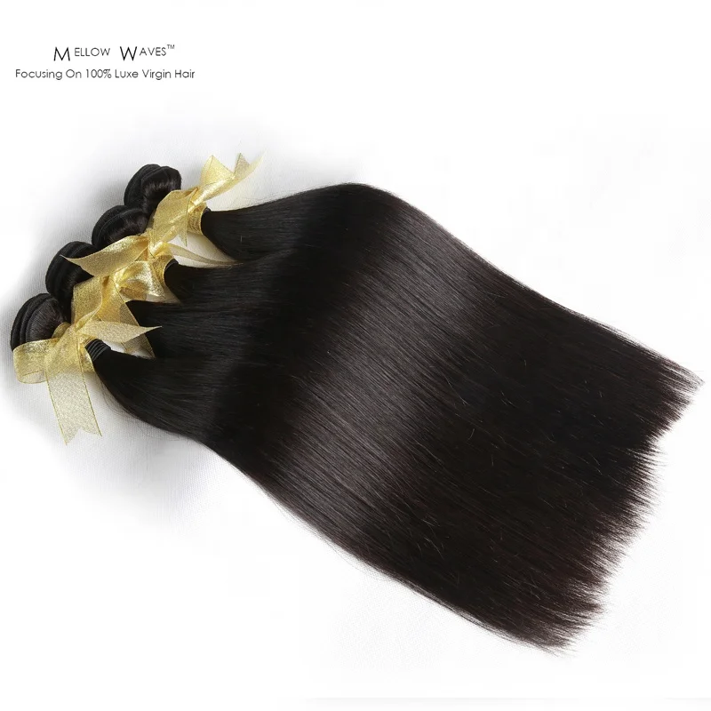 

Mellow Waves Silky Straight Natural Black Color Indian Virgin Human Hair Bundles Hair Weaving Remy hair 100g Wholesale Price