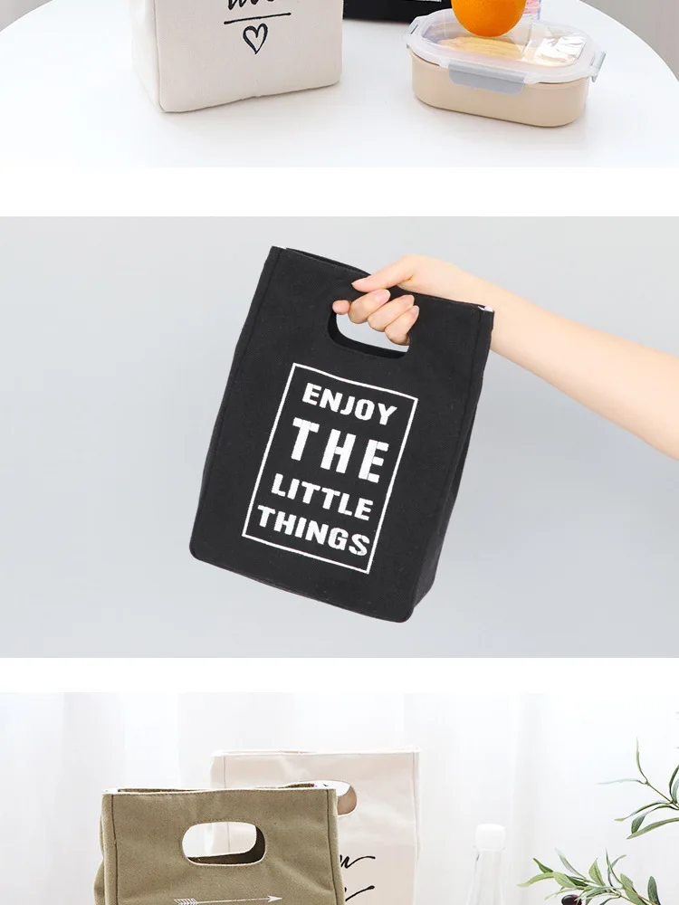 Canvas Lunch Bag Insulated School Lunch Bag Reusable Lunch Bag For Women