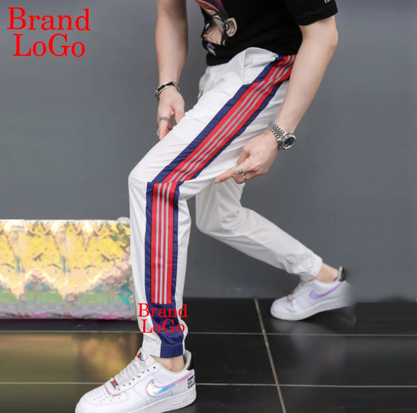 

Logo Sweatpants Men Joggers Trousers Pants Casual Mens Striped Dress With Design For Sports Pant Man White Sport Trouser Custom