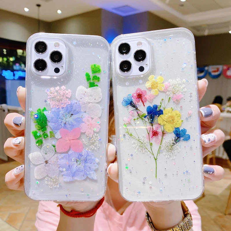 

New Arrival Real Dry Flower Phone Cover for iPhone 12