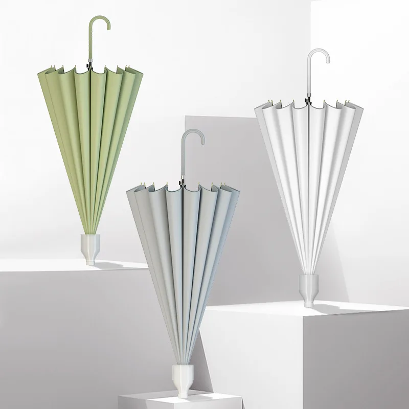 

Fashion PU leather handle women telescopic waterproof top straight auto open promotional multicolor umbrella for lady, Customized color