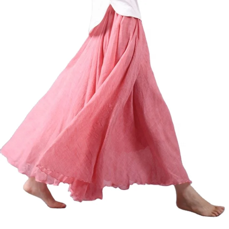 

2021 Summer Multicolor Maxi Skirt Fashion Long Women Pleated Skirt