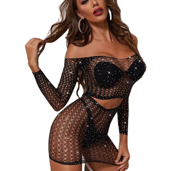 

Sexy girls wearing hot body stocking top panty 2 piece suit Rhinestone crystal bodystocking, Colors