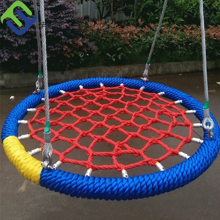 

Hot Sale Outdoor Playground Hanging Tree Spider Web Swing Manufacture Of Garden Nest Swing Durable Round Net Swing, Customized