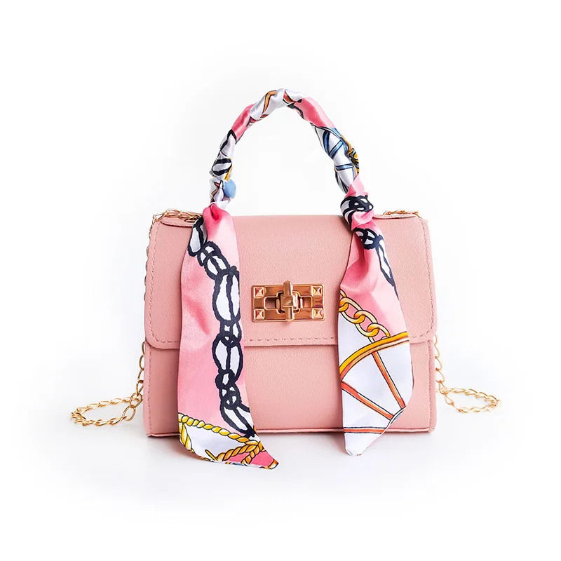 

BG-0196 Wholesales Latest Chain Handbag Design Summer New Trendy Fashionable Scarf Handbag PU Solid Color One-shoulder Handbag, 6 colors