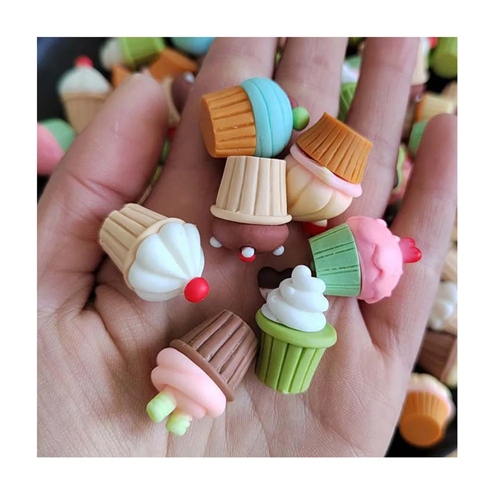 18mm Mix DIY 3D Resin Chocolate Cupcake Charms Simulated Food Kawaii Craft Jewelry Making Ornament Decoration
