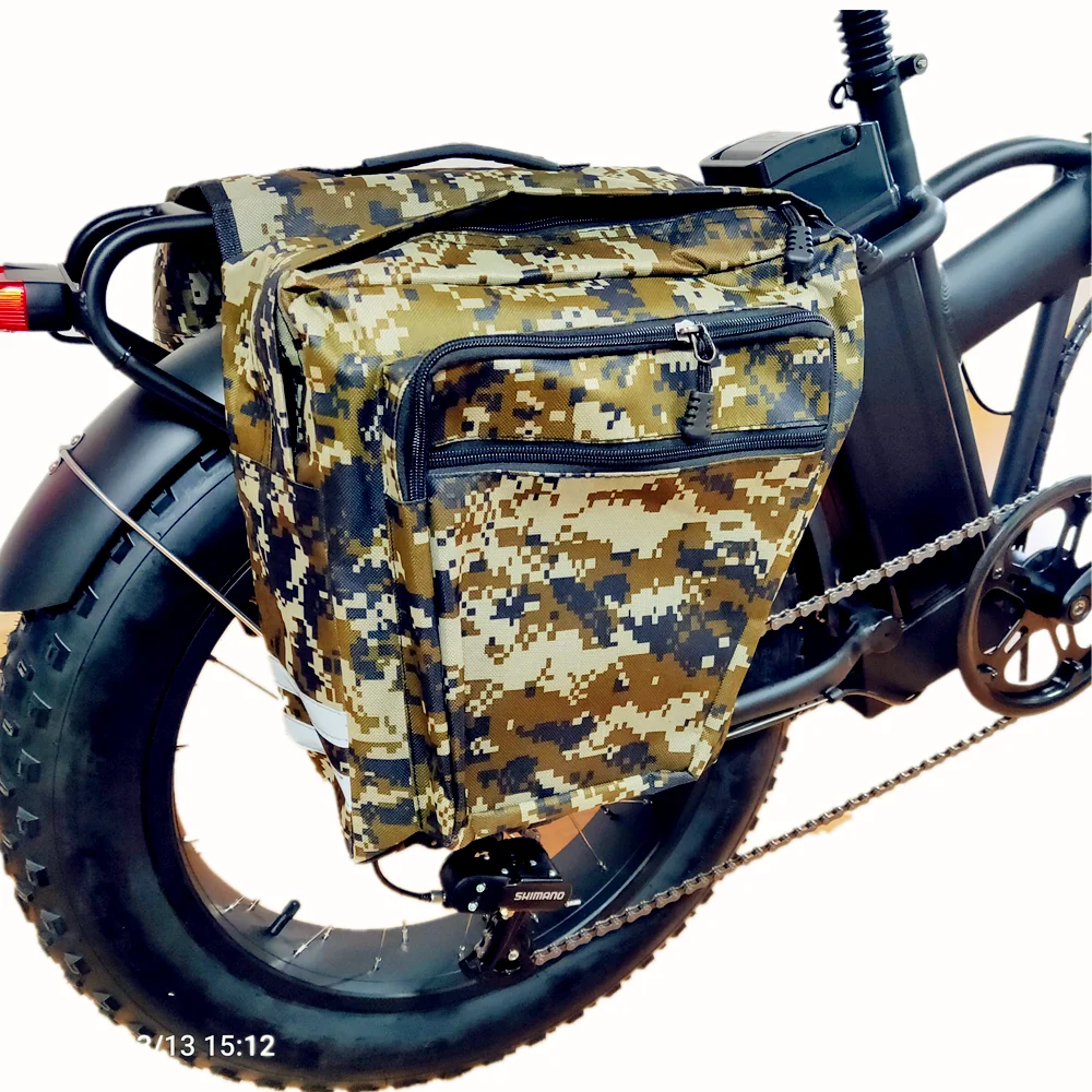 

Camouflage Waterproof Fat Bike Pannier bag Electric Bicycle Travel Rear Saddle Bag