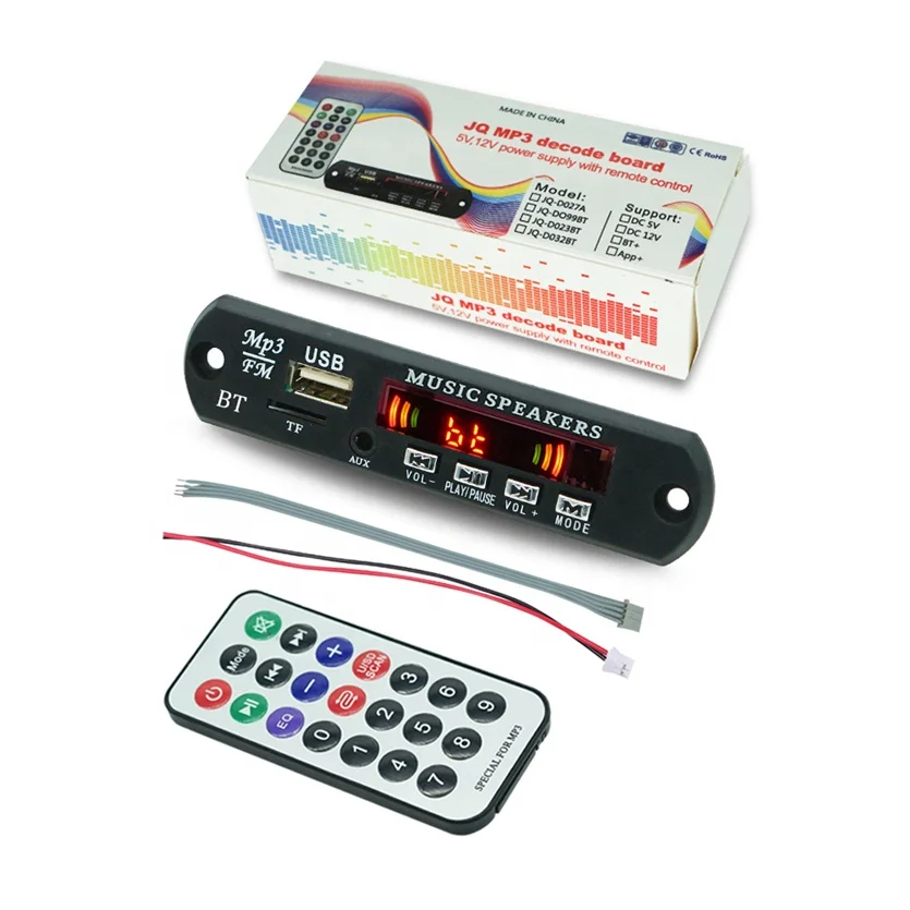 

MP3 Recording FM Radio AUX USB BT Bluetooth Module 12V