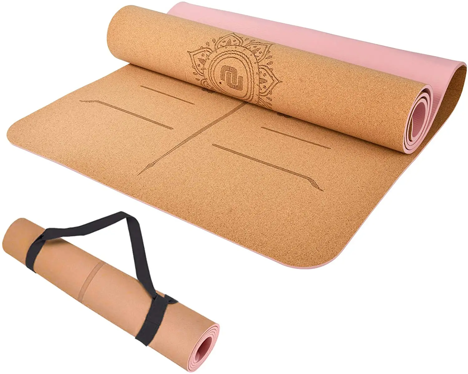 

gaiam fitness exercise heated natural cork 1 inch thick waterproof galaxy custom print mat de yoga for made machine, Customized color