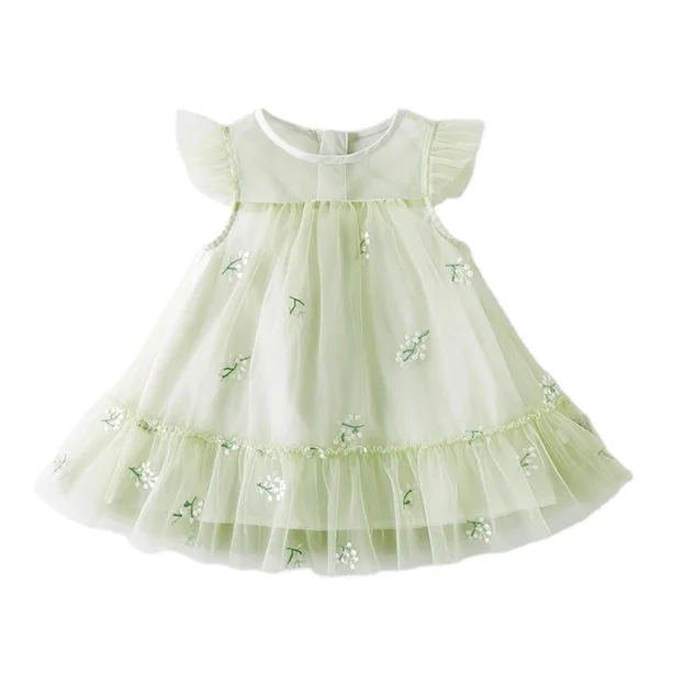 

Custom Design Girl Clothing Bright Color Cute Lace Dress Children's Sleeveless Princess Dress