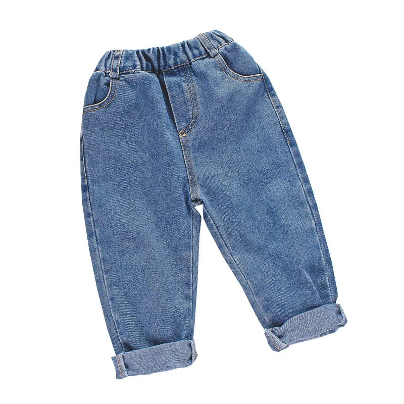 

Korean Style Boys and Girls Denim Loose Long Pants Children's Kids Jeans, Dark blue,gray,black