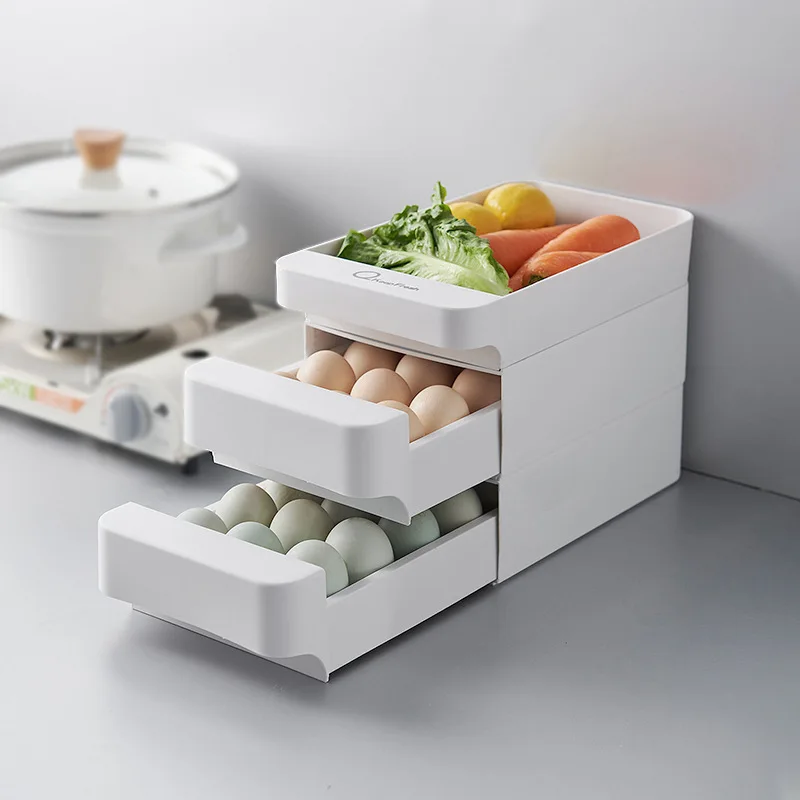 

Fresh Storage Refrigerator Egg Storage Box Multi-Layer Large Capacity Egg Holder Plastic Egg Container Case