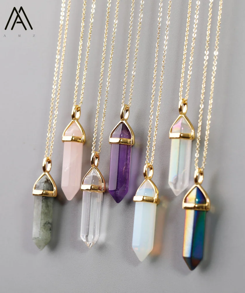 

Classic Hexagon Point Pendant Gold Chain Necklace for Women Jewelry Wholesale