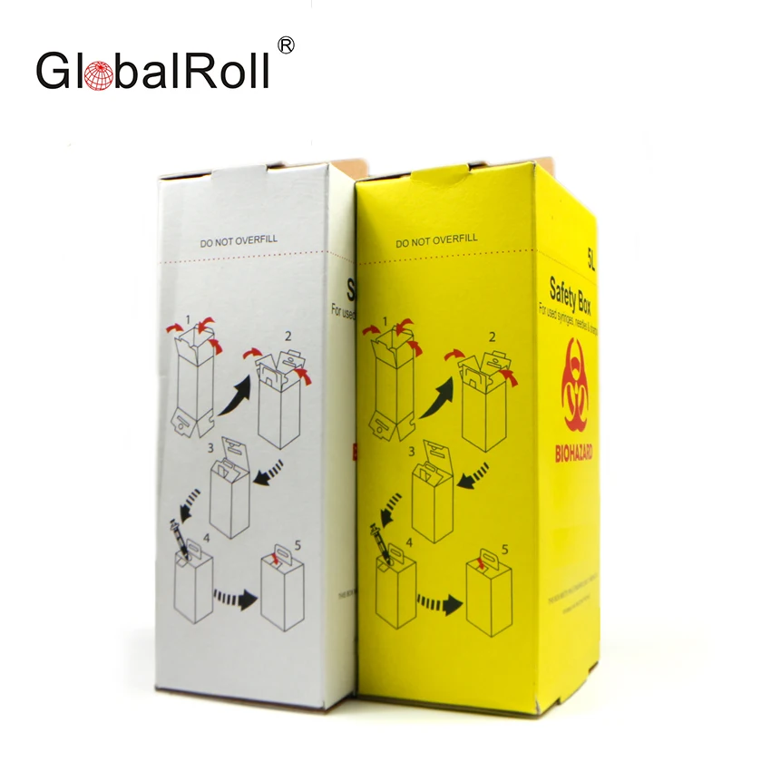 medical disposal disposable biohazard un3291 5L paper needle sharps bins box container