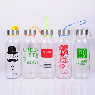 

wholesale 16oz gift glass water bottle with custom logo clear frosted glass water bottle, Customized