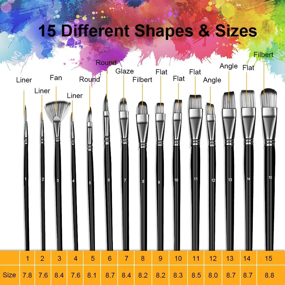 Factory Wholesale 17pcs Set Artist Painting Brushes Set Professional