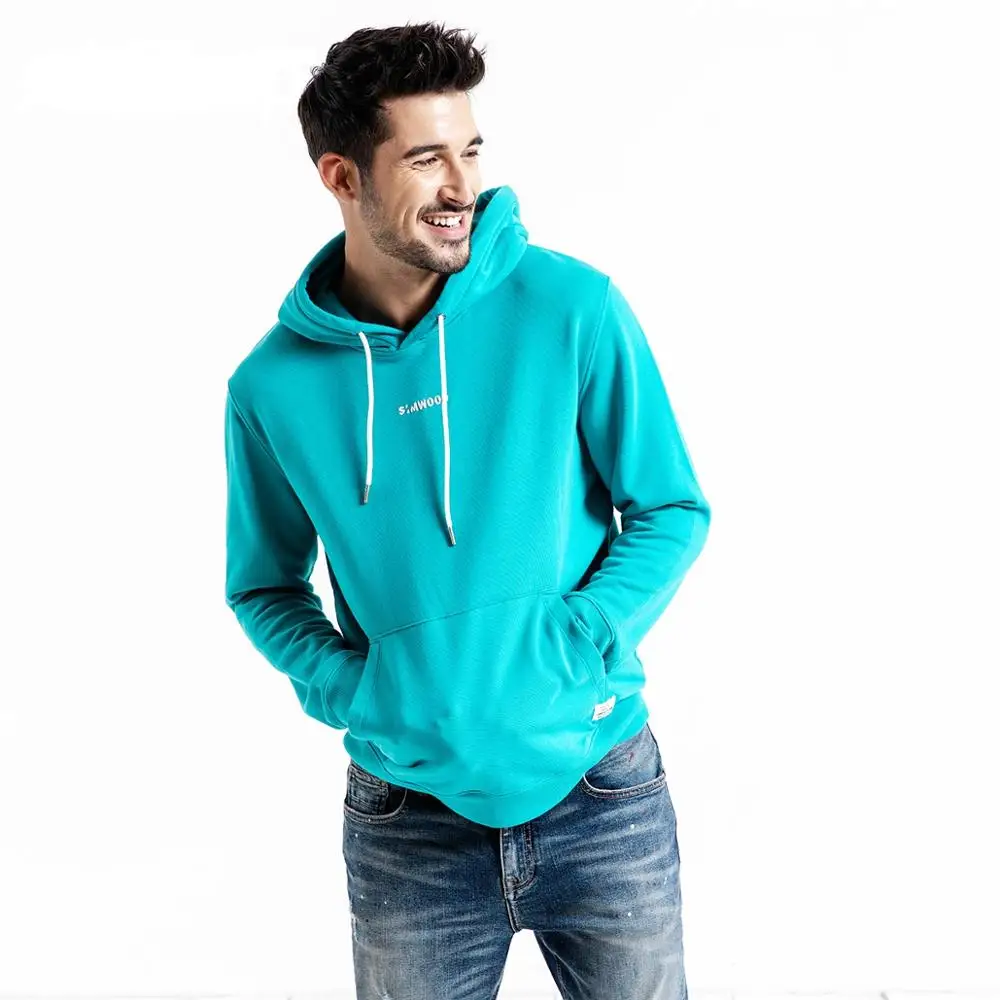 SIMWOOD hoodie men hip hop embroidered hooded streetwear winter wears sweatshirts 180492
