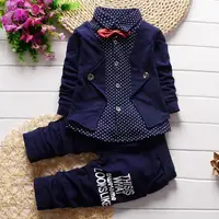 

Fashion Spring and Autumn 2pcs/set Gentleman Boy Clothes Children's Long Sleeve Baby Boy Suit Kid Clothing