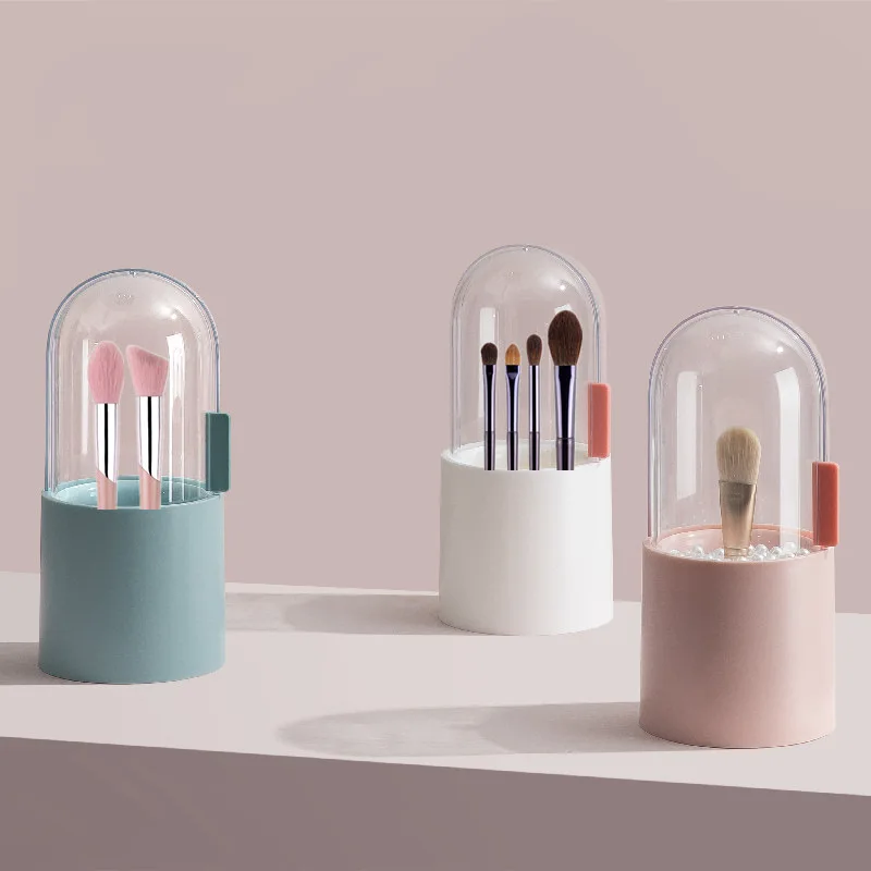 

Multifunctional Makeup Brush Bucket Dust-proof Transparent Eye Shadow Brush Box Pearl Pencil Comb Container Storage Box