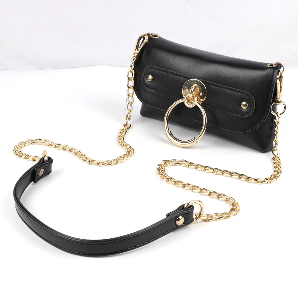 

DIY Bag Accessories 120CM Fashion Chain+PU Leather Bag Strap Shoulder Crossbody Chain Bag Straps, As picture