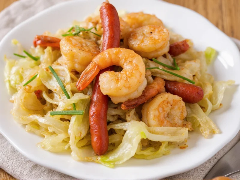 Perfect Fried Cabbage with Shrimp & Sausage