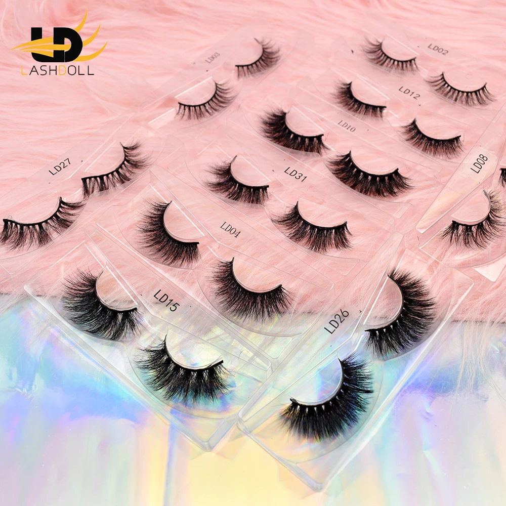 

LD shorter eye lashes wholesale mink eyelash full strip eyelashes 100 hand made 3d eyelashes vendor