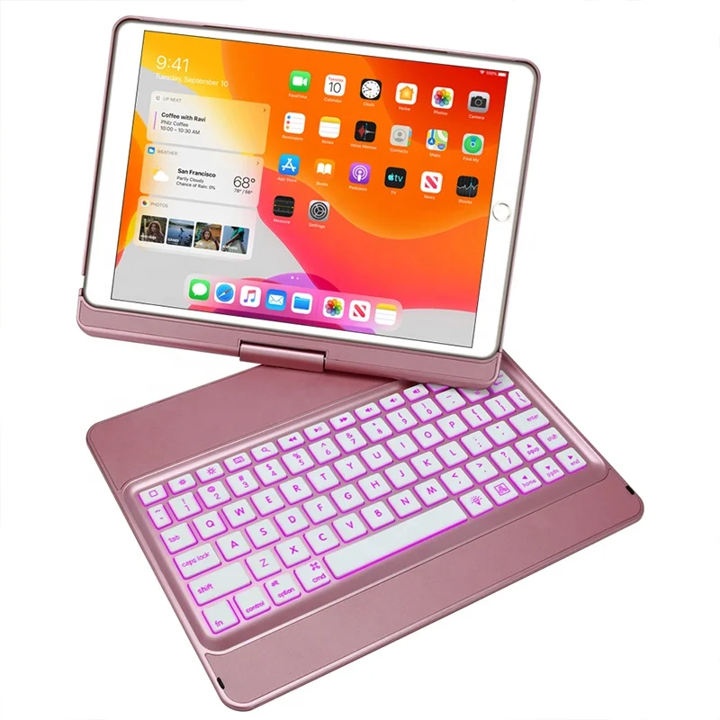 

2020 Newest RTS 360 degree Rotatable BT Wireless Keyboard Case for ipad 8th 10.2in 2020 Keyboard Case With Magic Touchpadad, Customized color