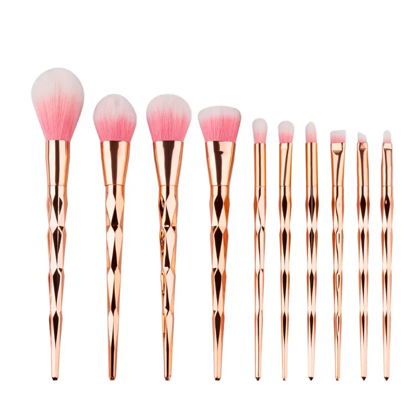 

ZNYBEAUTY new design professional 10pcs makeup brush set with colorful plastic handle soft synthetic hair wholesale custom logo