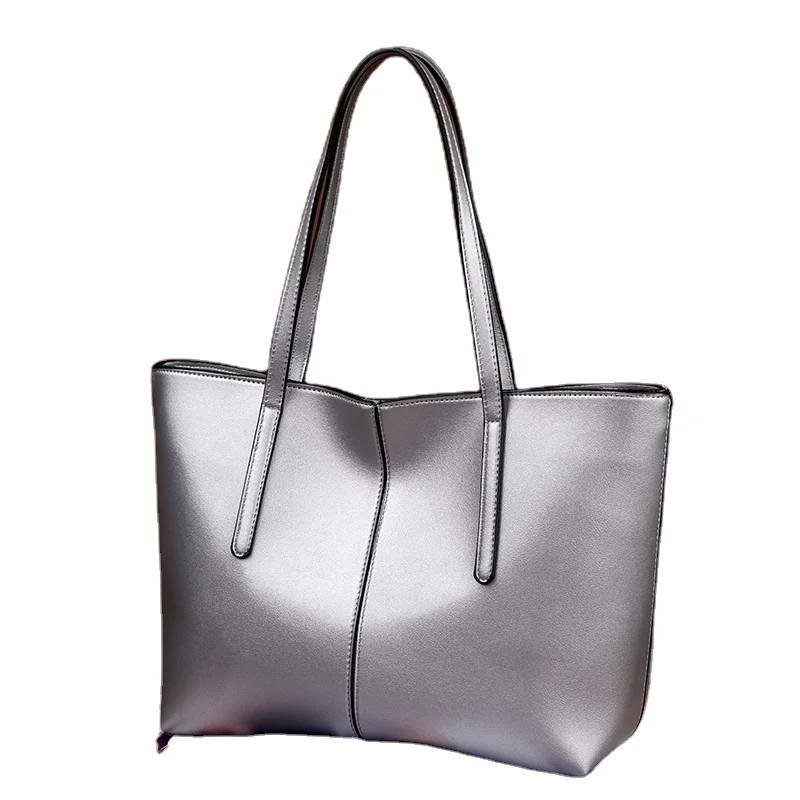 

simple design hot sell New luxury large capacity tote bag office women PU leather handbag