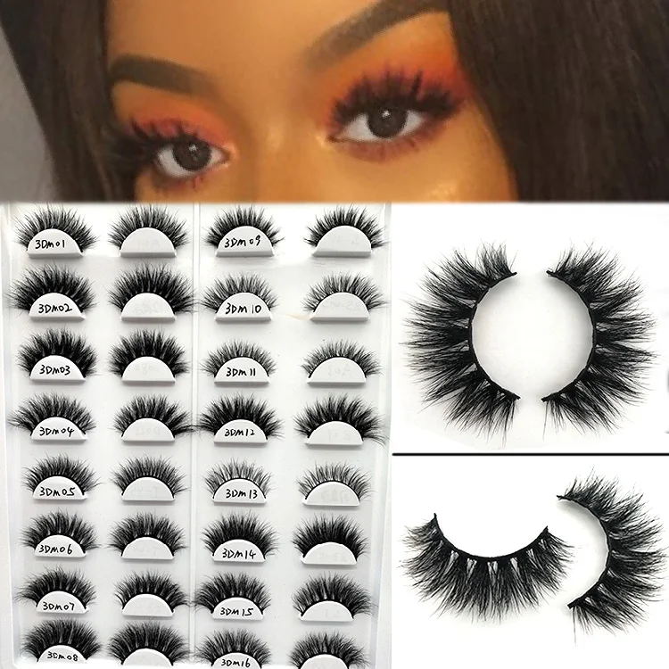 

3D mink eyelashes private label, Natural black