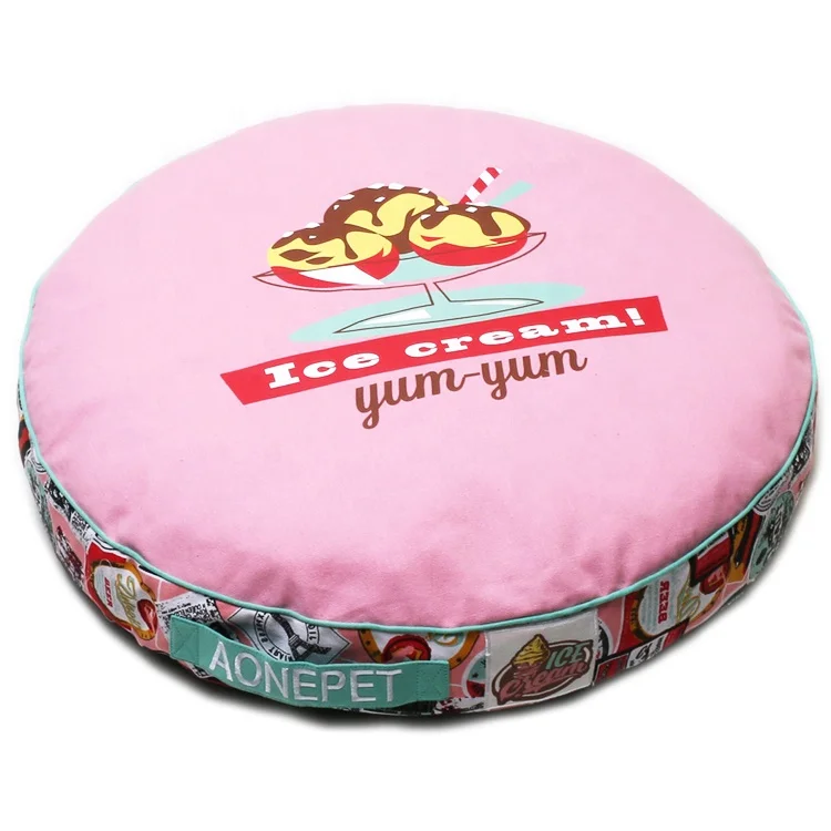 

Wholesale Christmas Gifts Pet Supplies Dog Cat Bed Round Padded Pillow Soft Comfortable Mat Bed, Pink