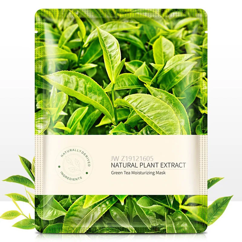 

OEM Green tea beauty face sheet mask natural plant extract Green Tea face sheet moisturizing mask