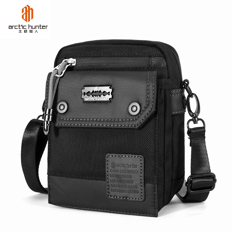 

2021 Arctic Hunter Hot Fashion Cell Phone Shoulder Bag Boys Nylon Small Size Nylon Young Crossbody Bag, Black