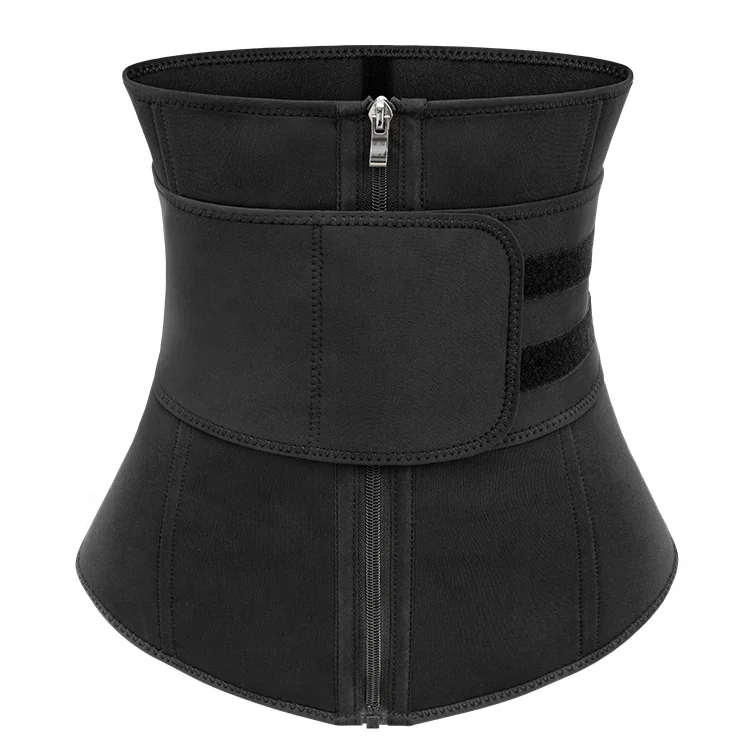 

2021 fitness high quality steel boned hourglass neoprene waist trainer belt for women workout, Black