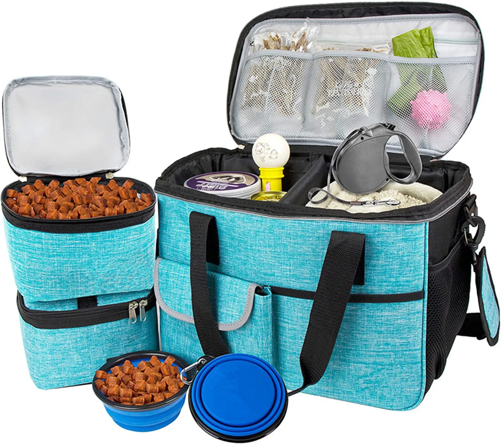 

High Quality Collapsible Pet Food Container Travel Storage Bag for Dog Or Cat Pet Toys Tidy Organizer