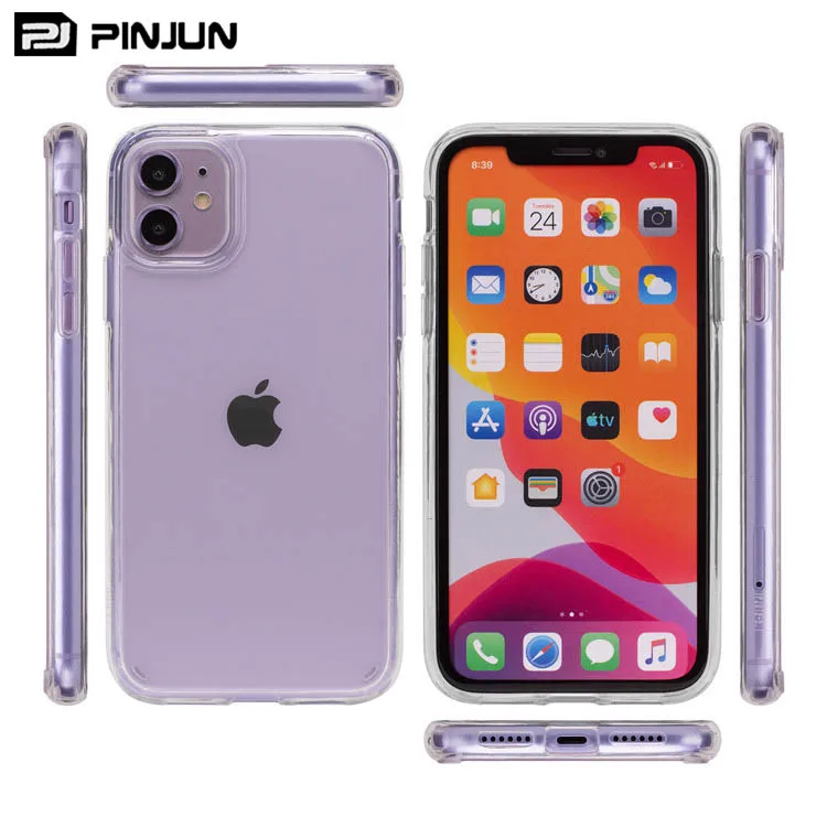 

New best selling for iphone 11 pro max clear case hard acrylic crystal transparent shock absorption anti-scratch phone case