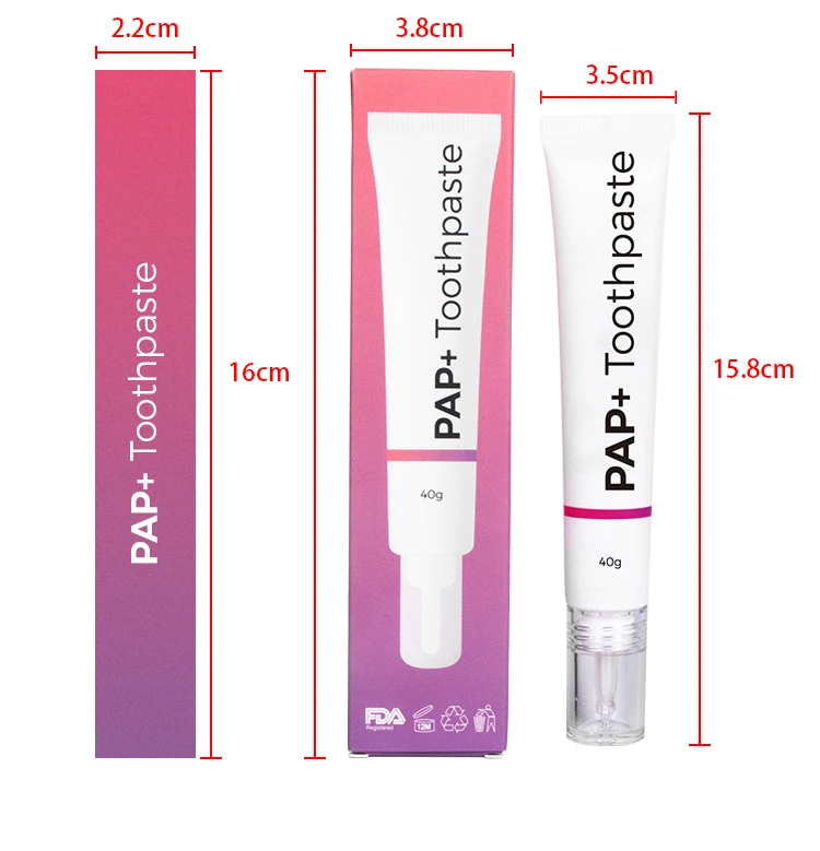 

Glorysmile Natural 40g Vegan PAP+ Formula Teeth Whitening Toothpaste Private Logo