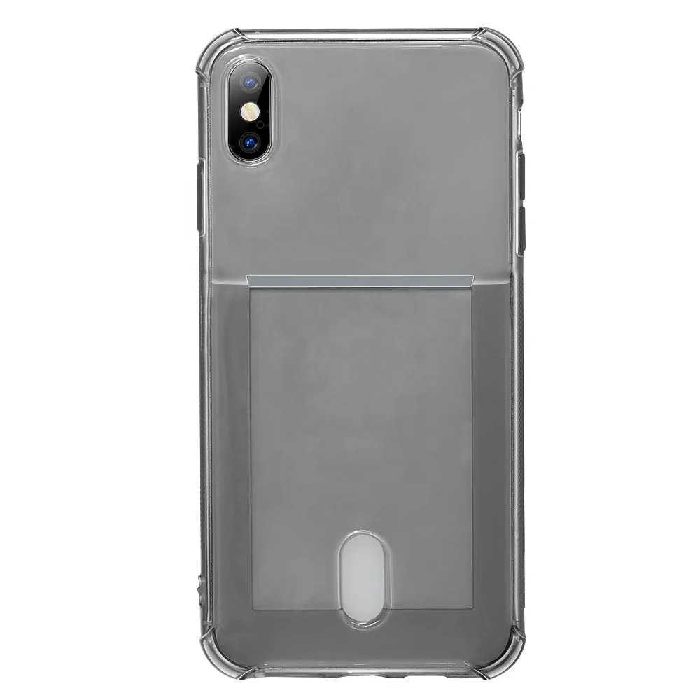 

Free Shipping 1 Sample OK TPU Clear Card Slot Cell Phone Case With Credit / Business Card Holder