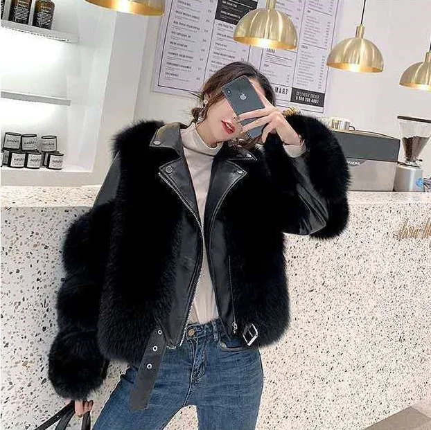 

New fashion manteau femm winter puff coat and jacket women leather faxu fur coat for ladies, Blue, black, white, beige