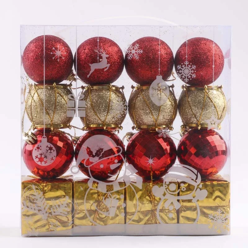 

New Hot Wholesale cheap price Xmas Ball gift box mixed set Christmas home Ornaments