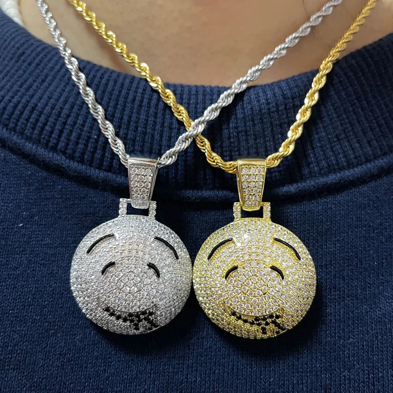 

Wholesale High Quality Hip Hop Pendant Jewelry Iced Out Diamonds Custom Design Cartoon Drooling Pendant