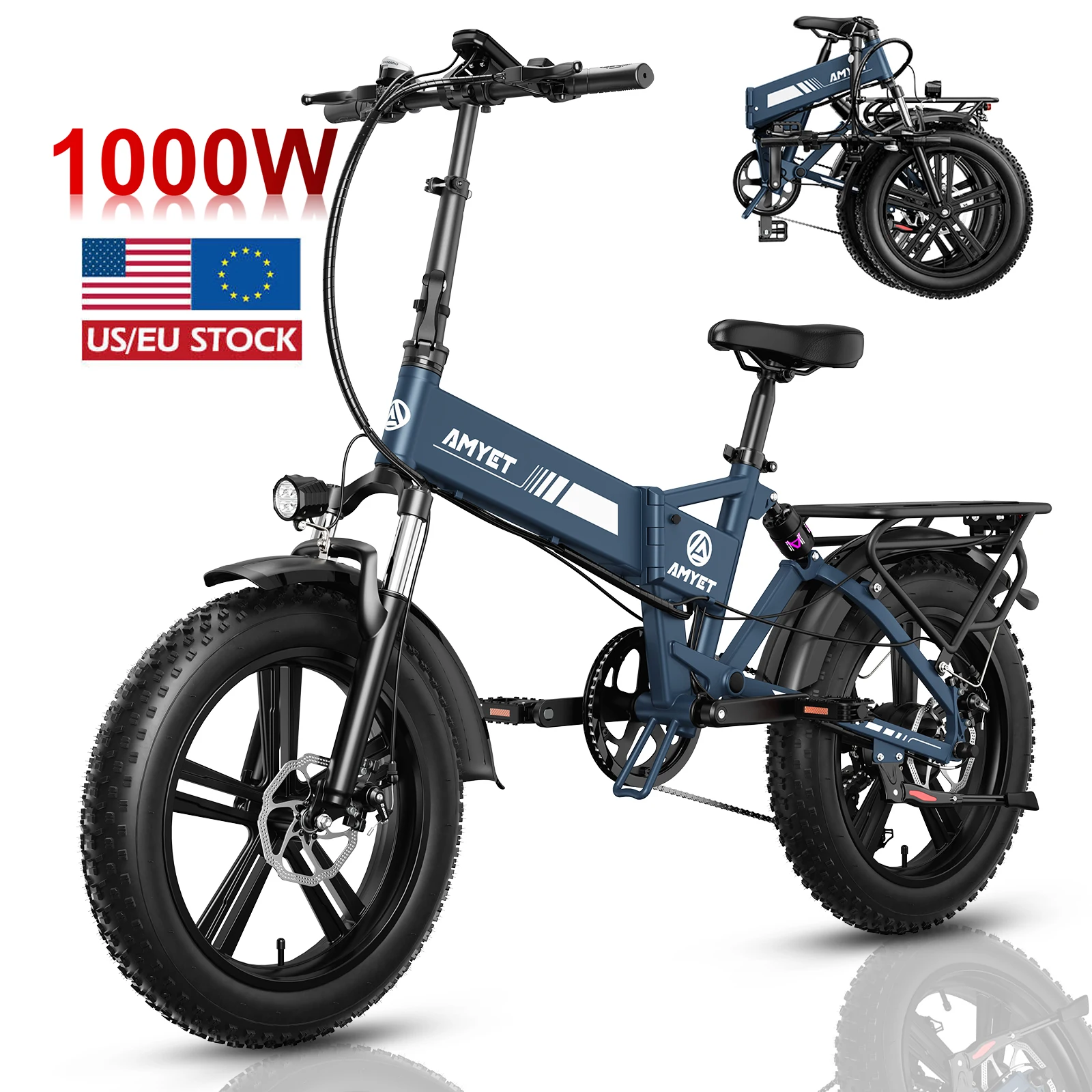

EU US STOCK Folding Fast Electric Dirt Bike 750W 1000W 13Ah 48V Fat Tire Mountain City Road Bicycle E Bike