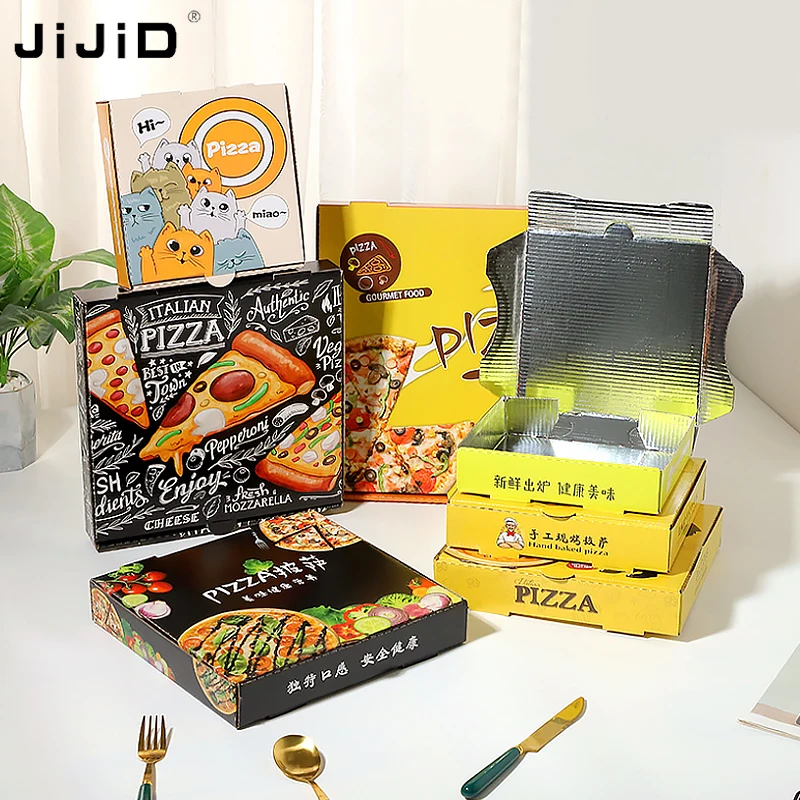 

JiJiD Various Sizes Custom Cheap Pizza Box With Logo Corrugated Custom Pizza Box Wholesale Pizza Boxes