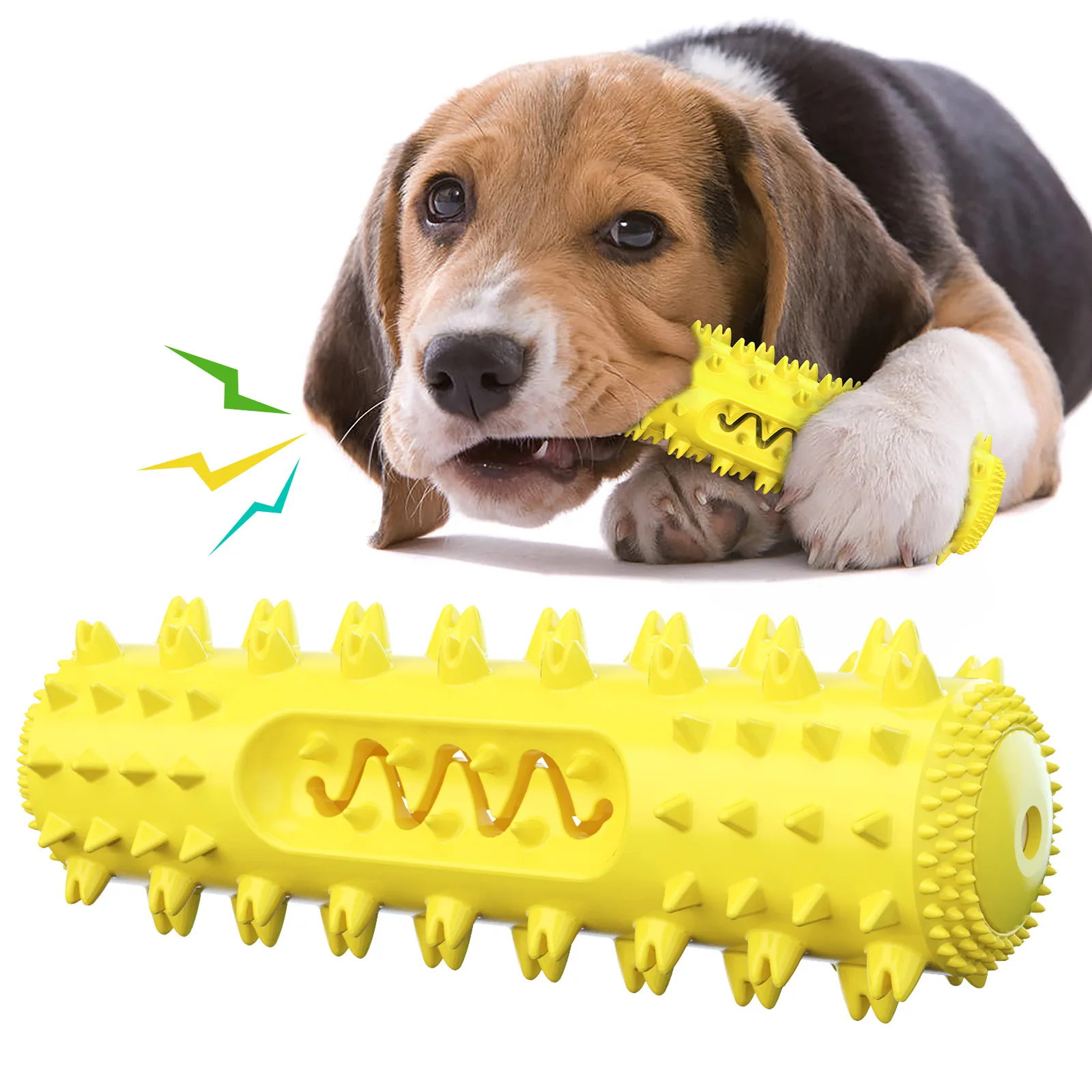 

Amazon Hot selling Indestructible Rubber Squeaky Dental Care Pet Toys Toothbrush Aggressive Dog Chew Toys Tough Dog Toy, Customzied