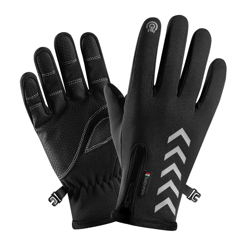 
Latest High Quality Thick Warm Waterproof and non-slip Bike Gloves night Reflective Winter Riding gloves 