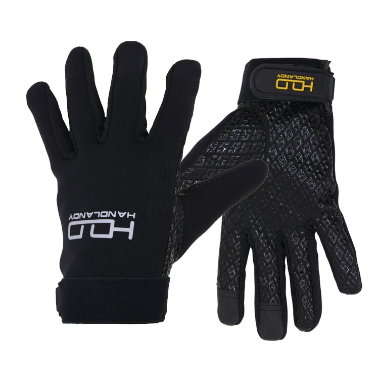 

HANDLANDY Anti slip designed full finger sport glove cycling touch screen sports gloves, Black / customized color