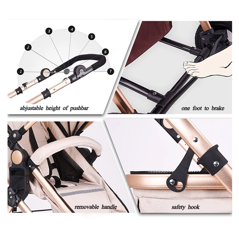 
2019 Best Selling European Big Wheels Luxury Stroller 3 in 1 For Baby 